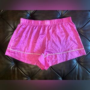 Victoria’s Secret hot pink logo satin sleep shorts large